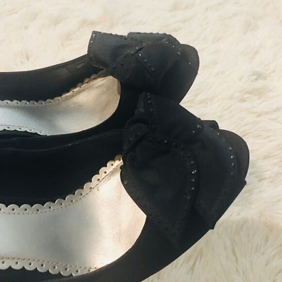 Joey Black Peep Toe Sparkle Heels - Picture 10 of 16